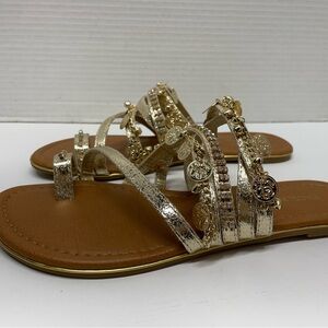 Madeline Stuart Gold Embellished Sandals